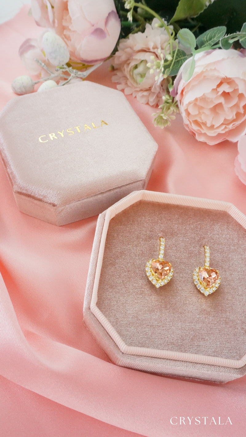 18k Gold Ariel Heart Earrings