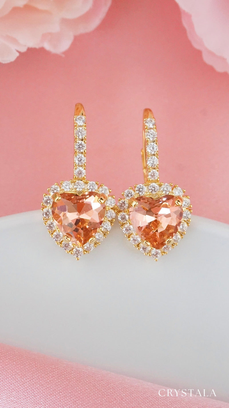 18k Gold Ariel Heart Earrings