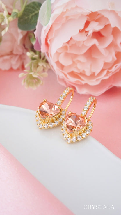 18k Gold Ariel Heart Earrings