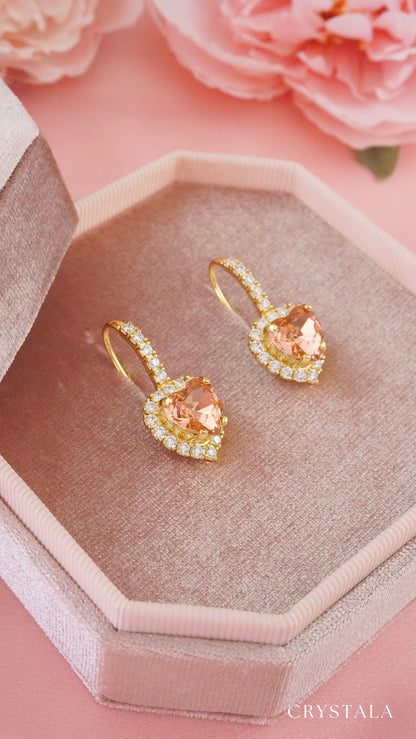 18k Gold Ariel Heart Earrings
