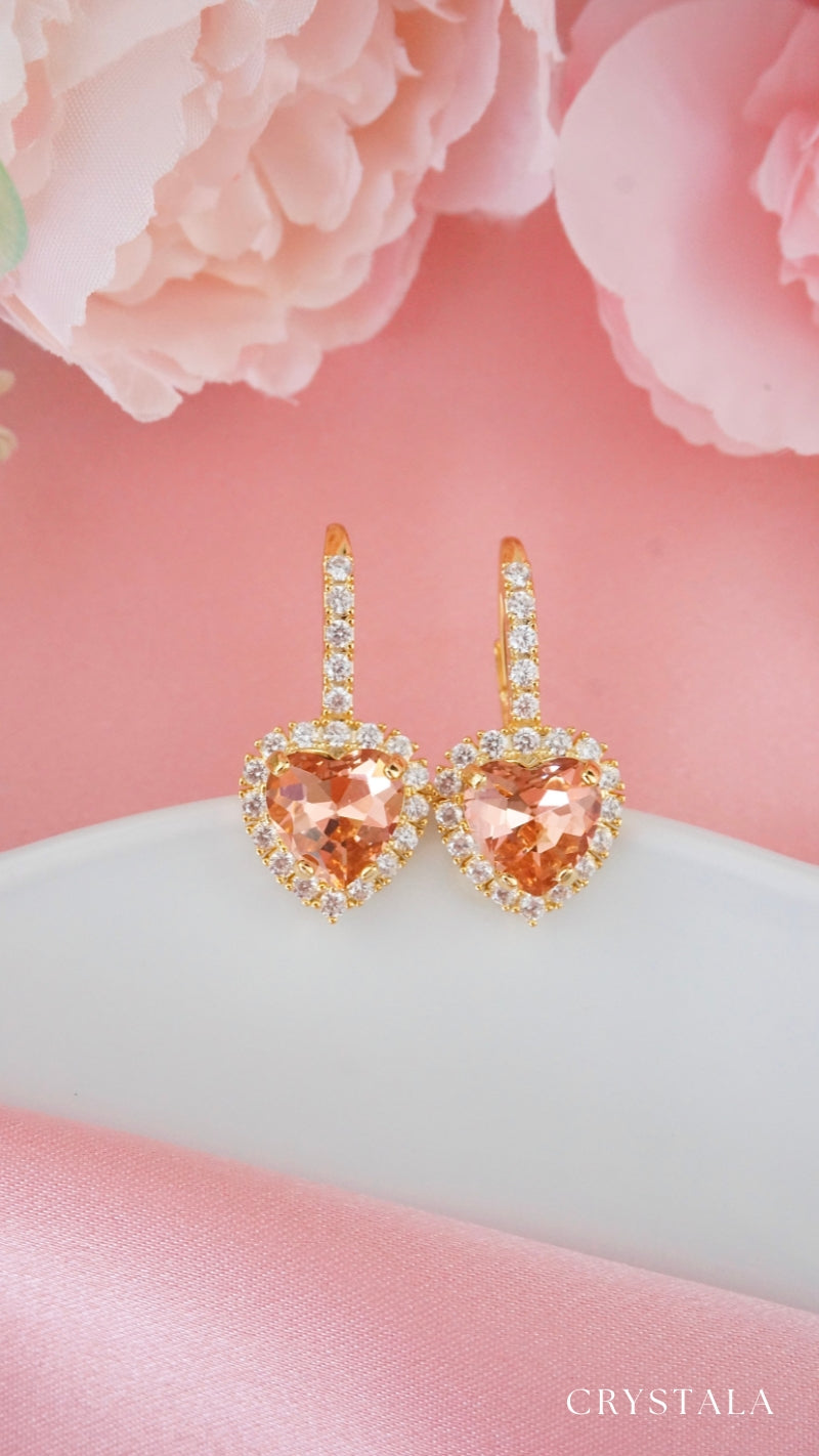 18k Gold Ariel Heart Earrings