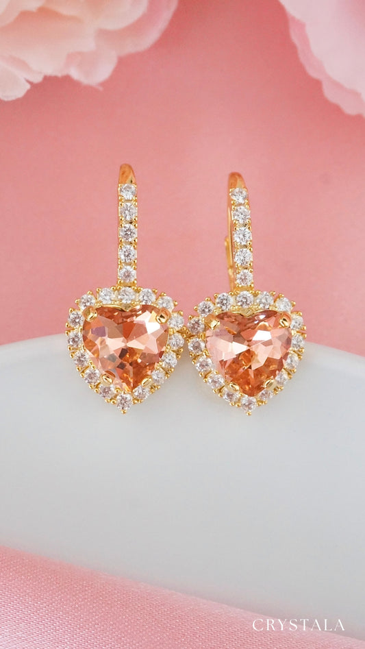 18k Gold Ariel Heart Earrings