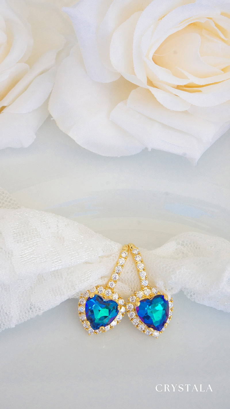 18k Gold Victoria Heart Earrings
