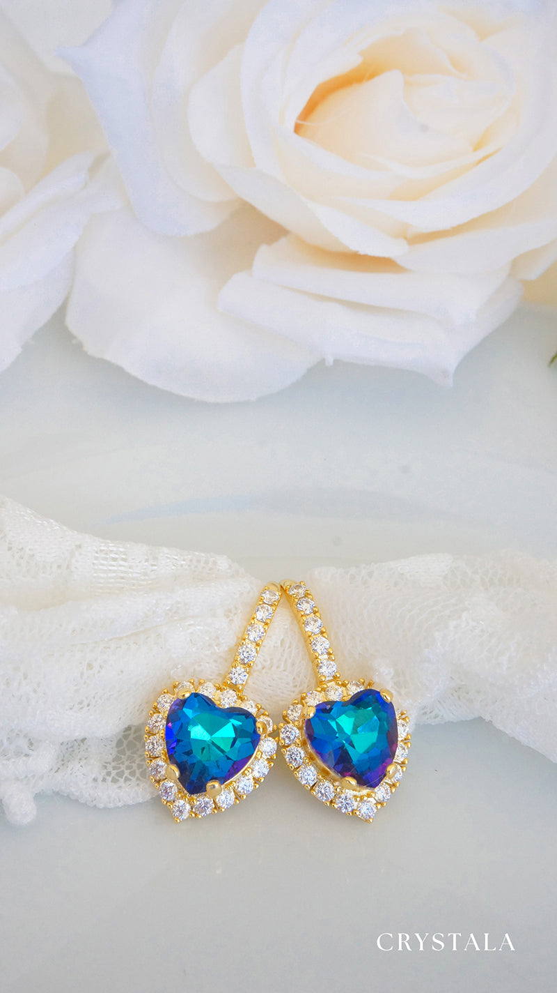 18k Gold Victoria Heart Earrings