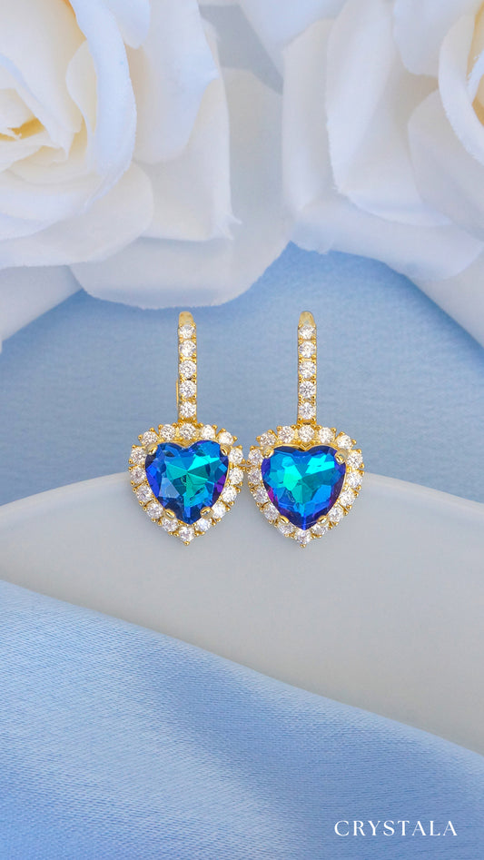 18k Gold Victoria Heart Earrings