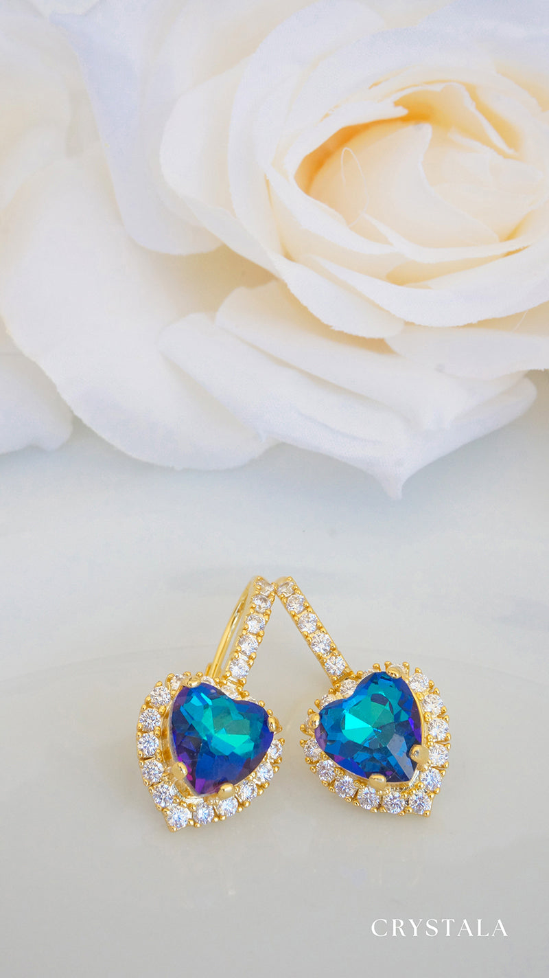 18k Gold Victoria Heart Earrings